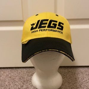 JEGS High Performance NEW Yellow Black Baseball Cap Hat‎ Adjustable Auto Racing